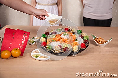 Asian Prosperity Toss, Lohei, Yusheng, yee sang Stock Photo